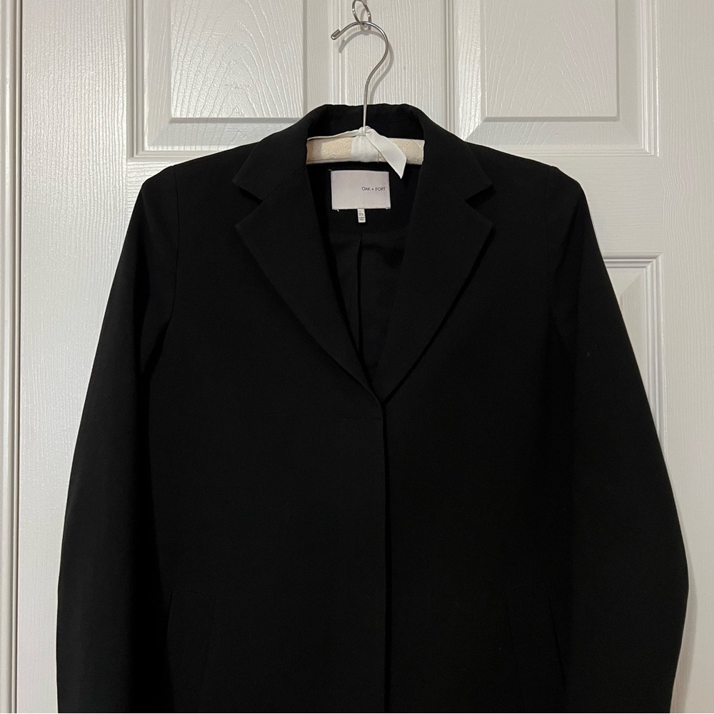 OAK + FORT Black Long Formal Relaxed Blazer Jacket - Sz XS - Picture 3 of 13